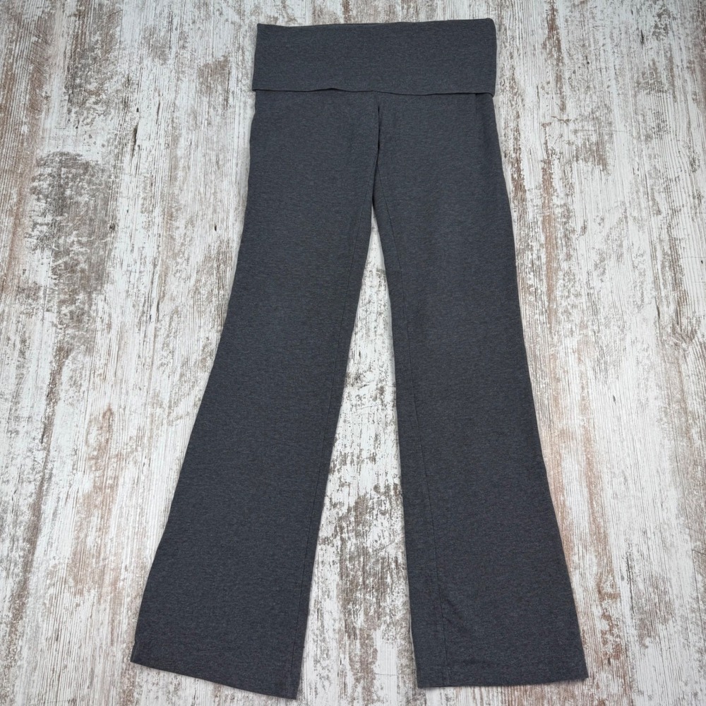True VTG Y2K Victoria's Secret Yoga Pants Foldover Waist I Heart PINK Flare Sz M - Picture 9 of 9